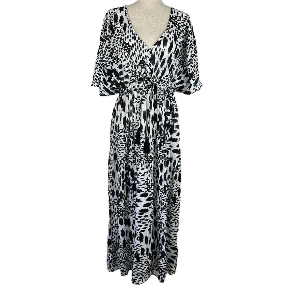 Cost Plus World Market Black and White Maxi Dress